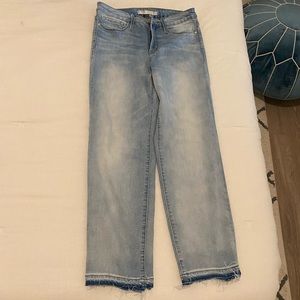 Athleta distressed him straight leg jeans